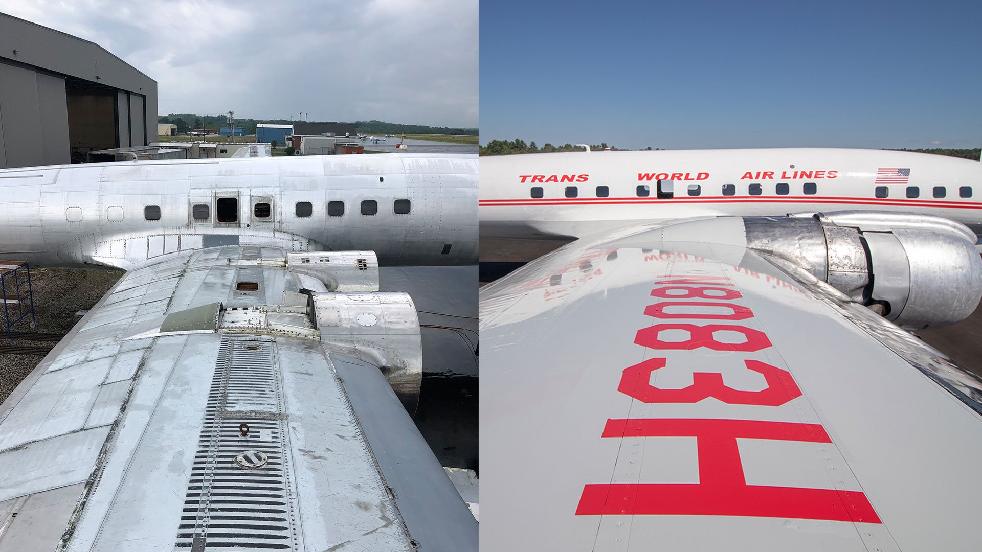 TWA_Connie_BeforeandAfter_PlaneWingDetail