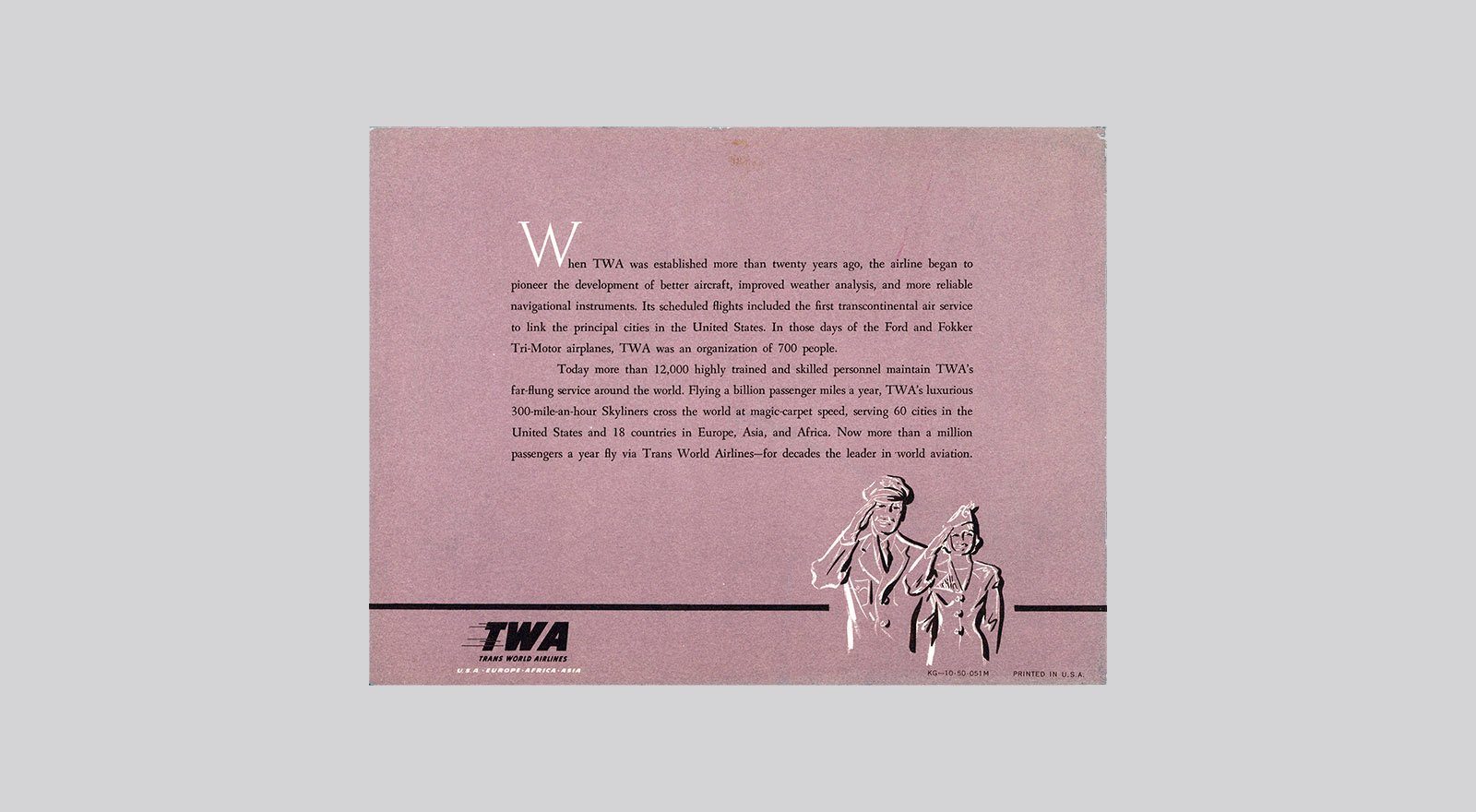 TWA Connie Has Style Book Back Cover