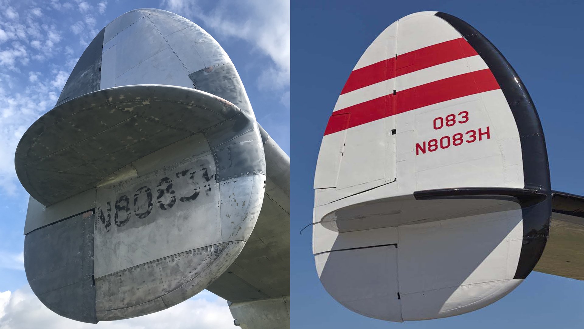TWA_Connie_BeforeandAfter_PlaneTailDetail