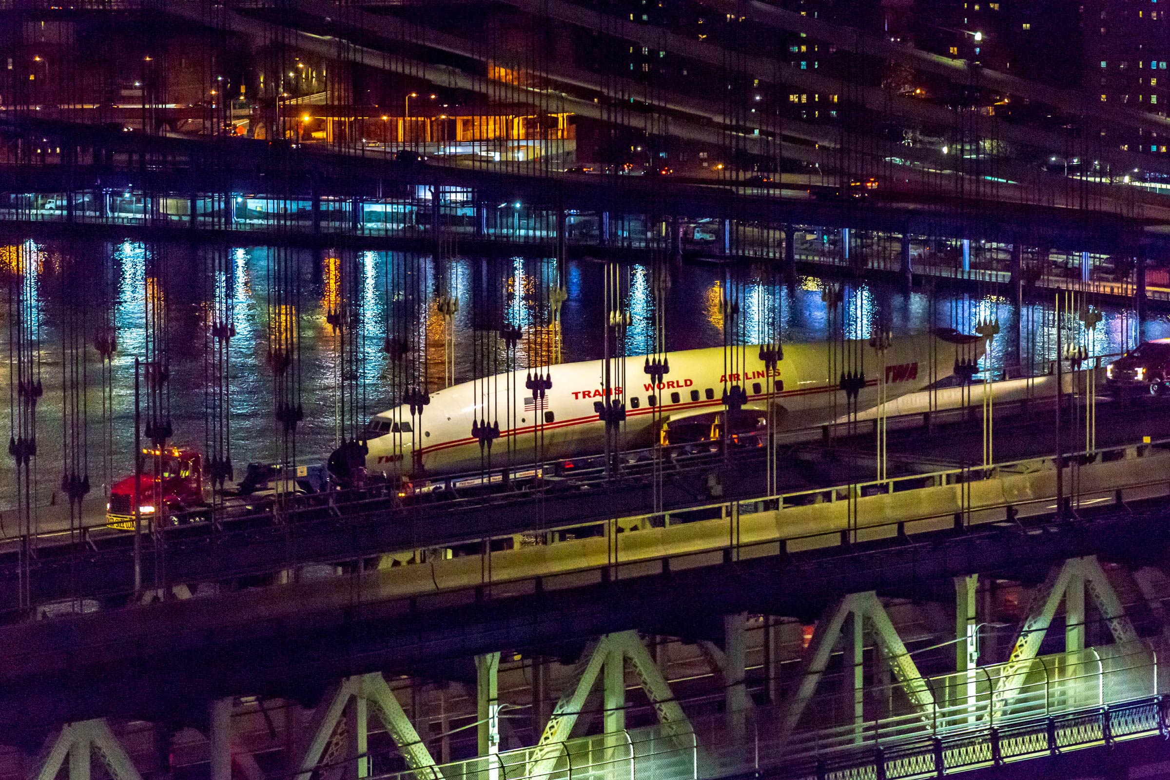 Homeward bound! Connie crosses the Manhattan Bridge on her way back to JFK on March 25, 2019. 