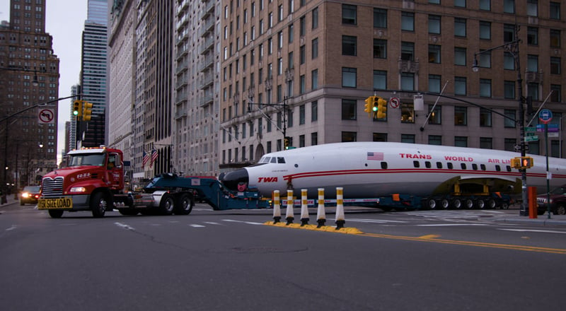  Turning heads! Connie swings onto 59th Street on her way to Times Square on March 23, 2019.