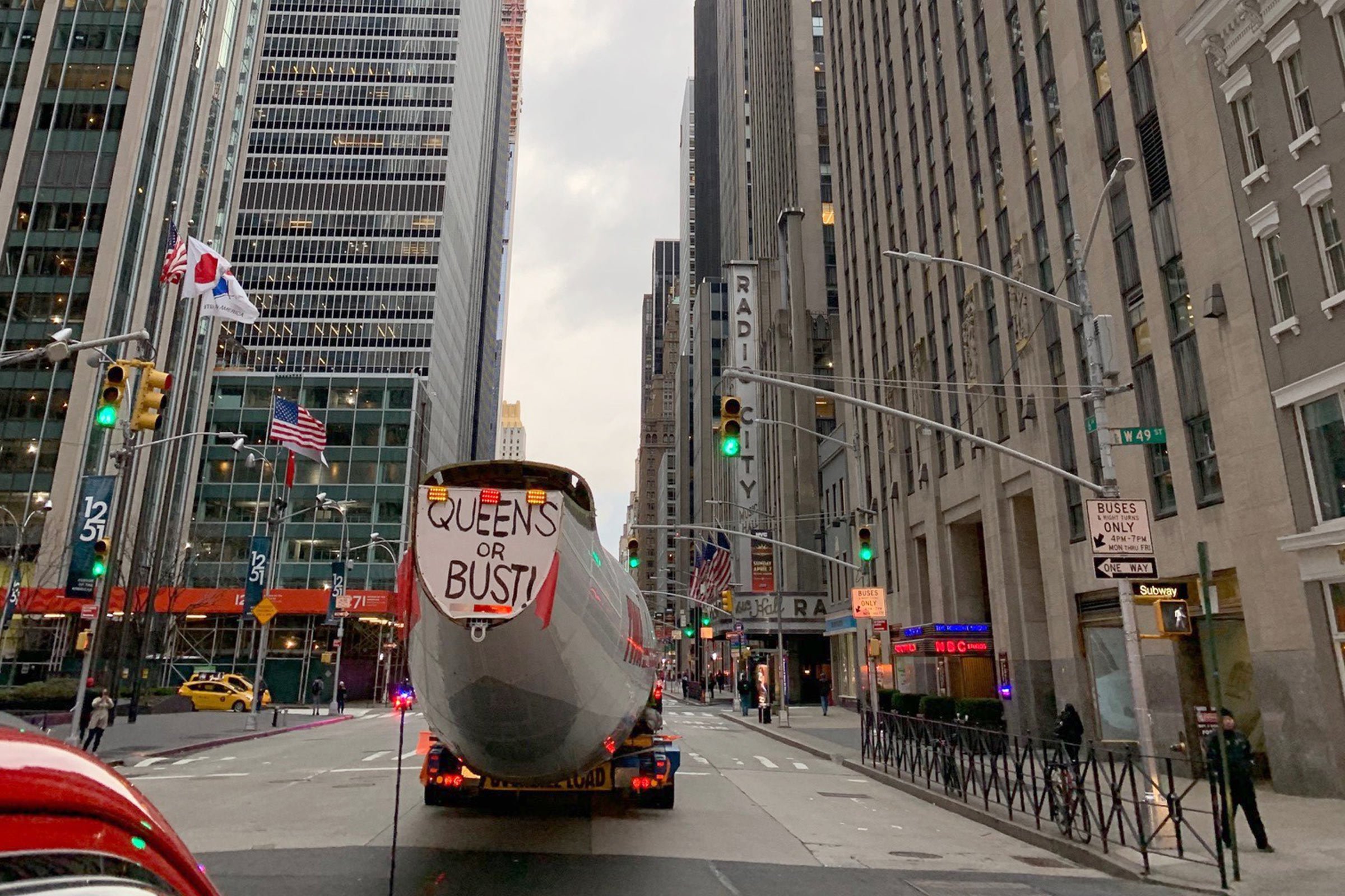 Future Rockette? Connie approaches Radio City Music Hall on March 23, 2019.