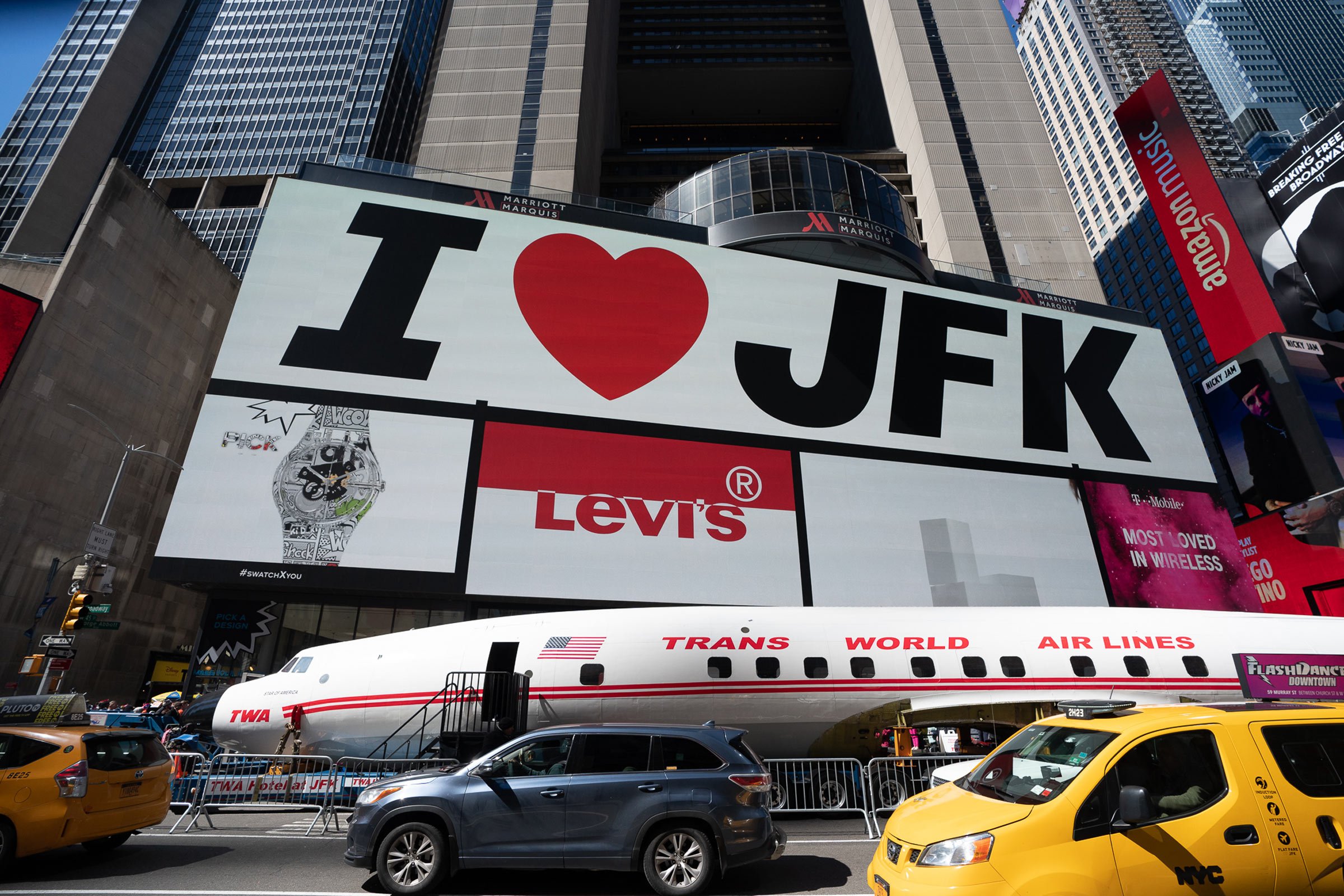 Connie can’t wait to become a cocktail lounge at JFK Airport, as this billboard attests on March 23, 2019.