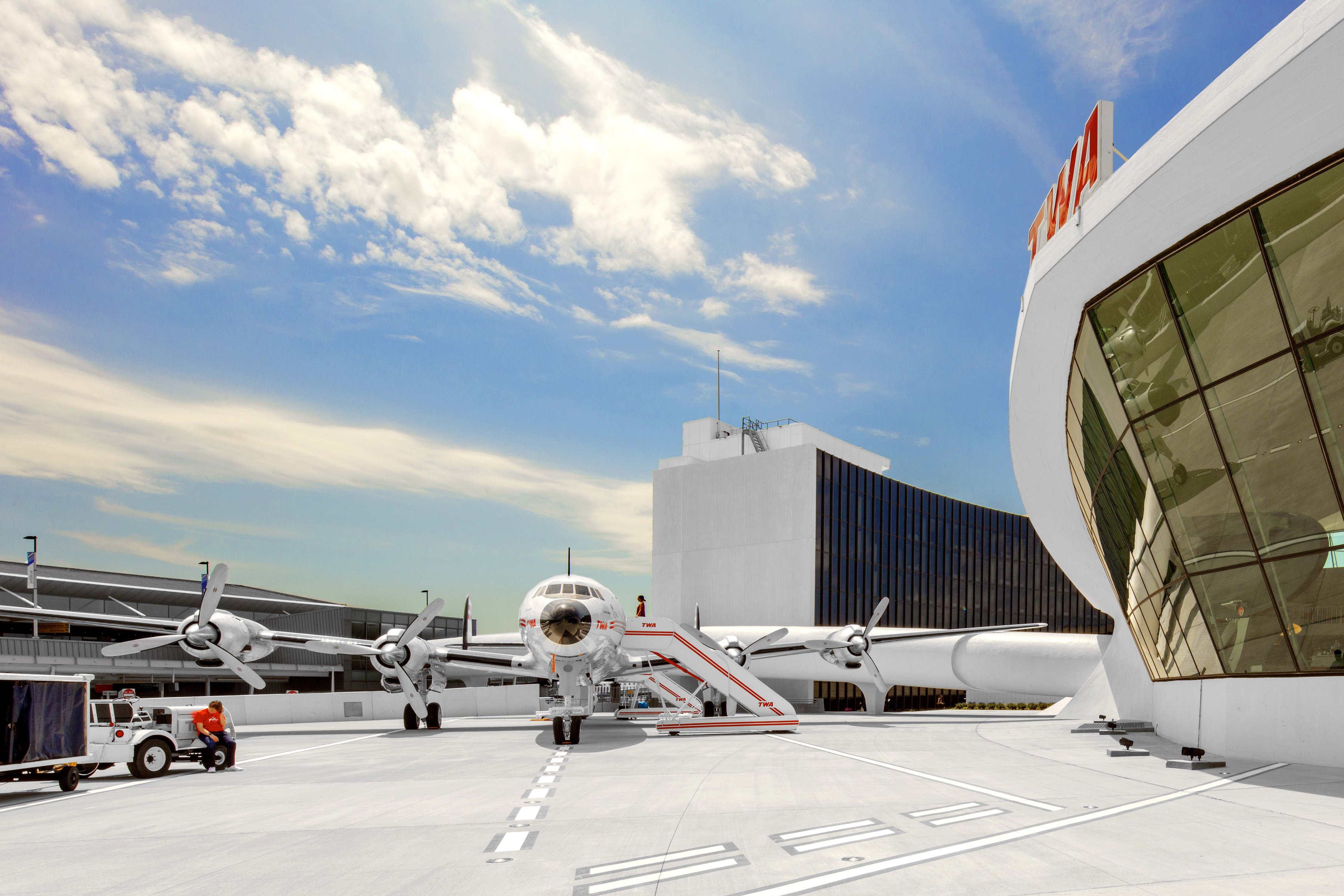 Connie airplane at the TWA Hotel