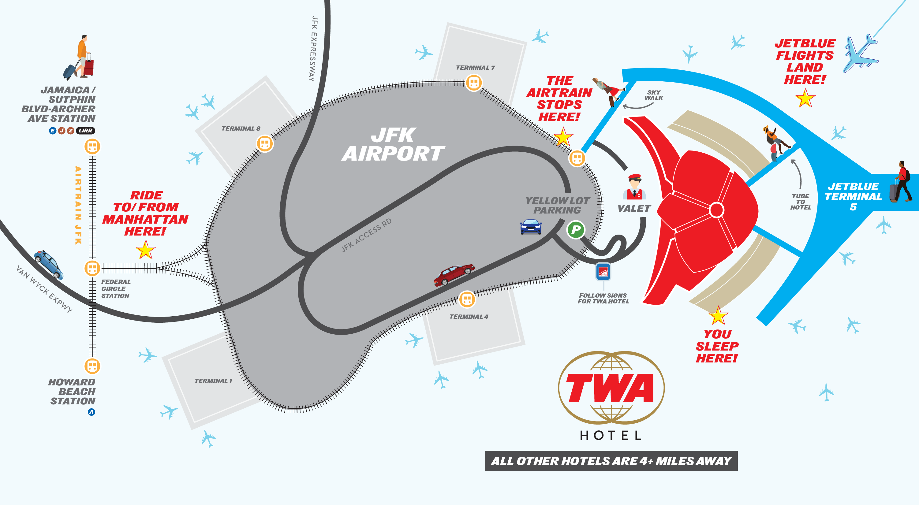 TWA Hotel map
